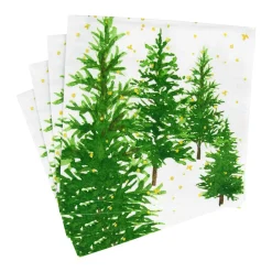 Caspari Christmas Napkins|Paper Luncheon Napkins|White Christmas Luncheon Napkins - 20 Per Package