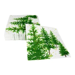 Caspari Christmas Napkins|Paper Luncheon Napkins|White Christmas Luncheon Napkins - 20 Per Package