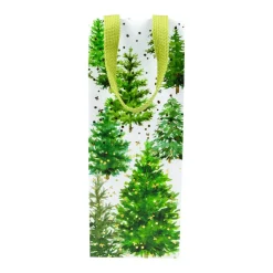 Caspari Christmas Gift & Bottle Bags|Gift & Bottle Bags|White Christmas Wine & Bottle Gift Bags - 1 Each