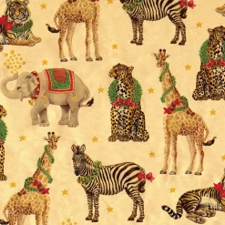 Caspari Christmas Wrapping Paper|Wrapping Paper|Wild Christmas Foil Gift Wrapping Paper in Gold - 30" x 6' Roll