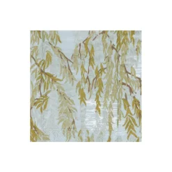 Caspari Paper Cocktail Napkins|Willows Silver Cocktail Napkins - includes 20 Cocktail Napkins