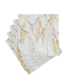 Caspari Paper Cocktail Napkins|Willows Silver Cocktail Napkins - includes 20 Cocktail Napkins