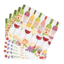 Caspari Paper Cocktail Napkins|Wine Pairings Cocktail Napkins - 20 Per Package