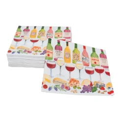 Caspari Paper Cocktail Napkins|Wine Pairings Cocktail Napkins - 20 Per Package