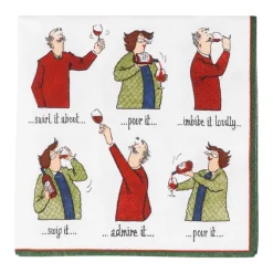 Caspari Paper Cocktail Napkins|Wine Tasting Cocktail Napkin - includes 20 napkins