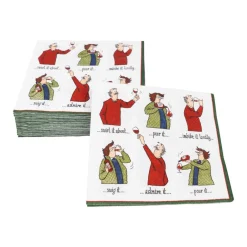 Caspari Paper Cocktail Napkins|Wine Tasting Cocktail Napkin - includes 20 napkins