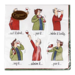 Caspari Paper Cocktail Napkins|Wine Tasting Cocktail Napkin - includes 20 napkins