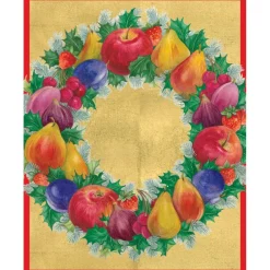 Caspari Christmas And Holiday Cards|Boxed Holiday Cards|Winter Fruit Wreath Petite Boxed Christmas Cards - includes 15 cards & envelopes