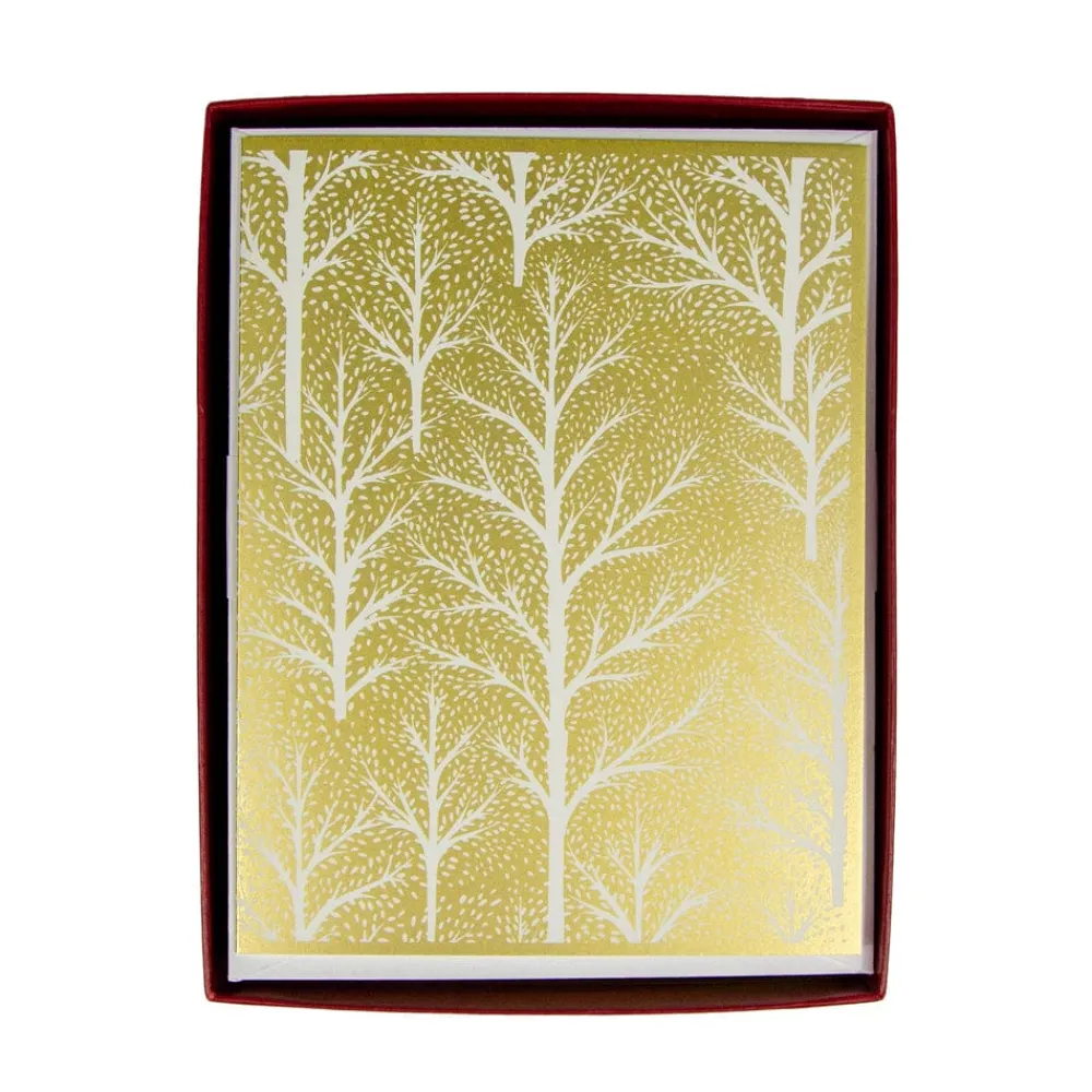 Caspari Christmas And Holiday Cards|Boxed Holiday Cards|Winter Trees Classic Boxed Christmas Cards - includes 15 cards & envelopes