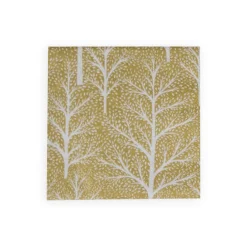 Caspari Christmas Napkins|Paper Cocktail Napkins|Winter Trees Gold & White Cocktail Napkins - 20 Per Package