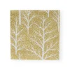 Caspari Christmas Napkins|Paper Luncheon Napkins|Winter Trees Gold & White Luncheon Napkins - 20 Per Package