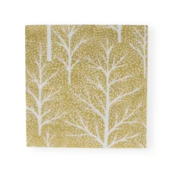 Caspari Christmas Napkins|Paper Luncheon Napkins|Winter Trees Gold & White Luncheon Napkins - 20 Per Package