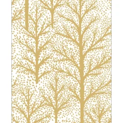 Caspari Christmas Gift Tags & Labels|Winter Trees Gold Foil Enclosure Cards & Envelopes - 4 Mini Cards & 4 Envelopes