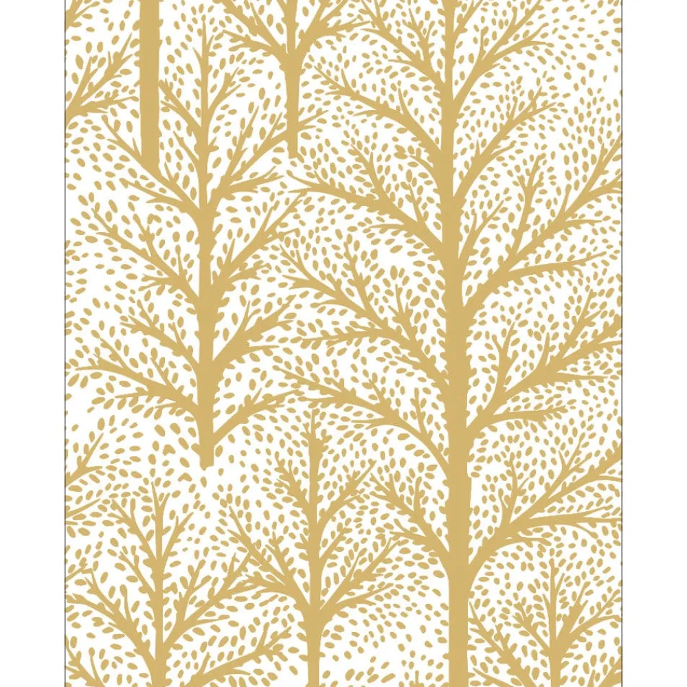 Caspari Christmas Gift Tags & Labels|Winter Trees Gold Foil Enclosure Cards & Envelopes - 4 Mini Cards & 4 Envelopes