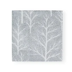 Caspari Christmas Napkins|Paper Luncheon Napkins|Winter Trees Silver & White Luncheon Napkins - 20 Per Package