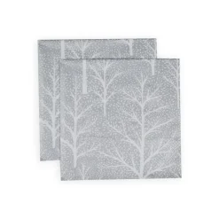 Caspari Paper Dinner Napkins|Winter Trees Silver & White Napkin Dinner - 20 Per Package