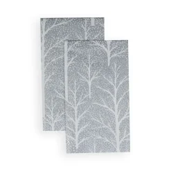Caspari Christmas Napkins|Paper Guest Towels|Winter Trees Silver & White Guest Towel Napkins - 15 Per Package