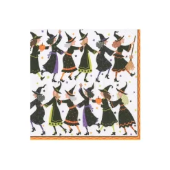 Caspari Halloween|Boxed Cocktail Napkins|Witches Conga Line Boxed Cocktail Napkins - 40 Per Box