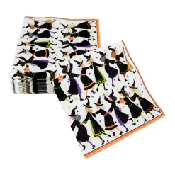 Caspari Halloween|Paper Cocktail Napkins|Witches Conga Line Cocktail Napkins - 20 Per Package
