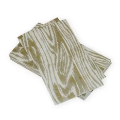 Caspari Paper Guest Towels|Woodgrain Silver & Gold Guest Towel Napkins - 15 Per Package