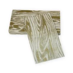 Caspari Paper Guest Towels|Woodgrain Silver & Gold Guest Towel Napkins - 15 Per Package