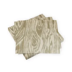 Caspari Paper Dinner Napkins|Woodgrain Silver & Gold Napkin Dinner - 20 Per Package