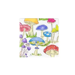 Caspari Boxed Cocktail Napkins|Woodland Mushrooms Boxed Cocktail Napkins - 40 Per Box