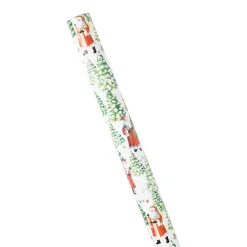 Caspari Christmas Wrapping Paper|Wrapping Paper|Woodland Santa Gift Wrapping Paper - 30" x 8' Roll