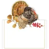 Caspari Thanksgiving|Place Cards|Woodland Turkey Die-Cut Place Cards in Gold Foil - 8 Per Package