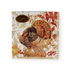 Caspari Thanksgiving|Paper Luncheon Napkins|Woodland Turkey Paper Luncheon Napkins - 20 Per Package