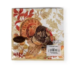Caspari Thanksgiving|Paper Luncheon Napkins|Woodland Turkey Paper Luncheon Napkins - 20 Per Package
