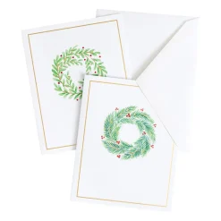 Caspari Note Cards|Wreath Assorted Embossed Boxed Note Cards - 10 Note Cards & 10 Envelopes