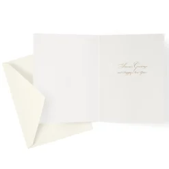 Caspari Christmas And Holiday Cards|Boxed Holiday Cards|Wreath With Stripe Bow Large Boxed Christmas Cards - includes 15 Boxed Christmas Cards & Envelopes