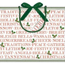 Caspari Christmas Gift & Bottle Bags|Gift & Bottle Bags|Yuletide Cheer Large Gift Bag - 1 Each
