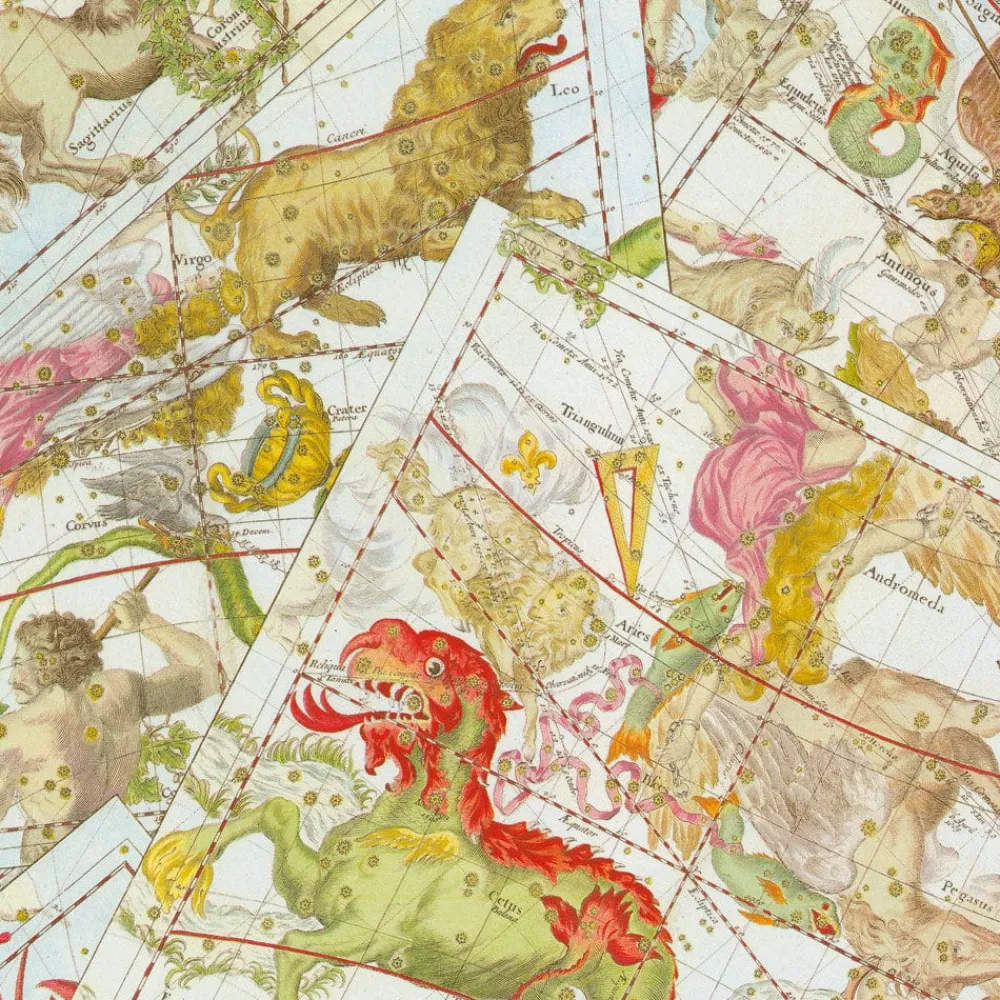 Caspari Wrapping Paper|Zodiac Gift Wrap - One 30" X 8' Roll